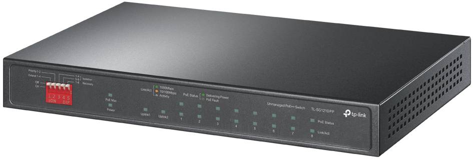 Коммутатор TP-Link TL-SG1210PP, 9xLAN 1Gbps (6xPoE+, 2xPoE++)