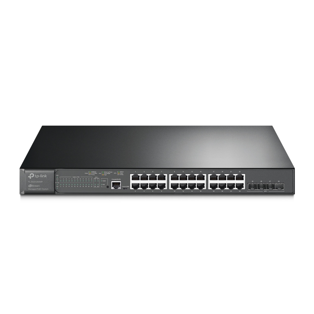 Коммутатор TP-Link TL-SG3428XMP, 24 x GE PoE+, 4 x SFP+, 384W, L2+