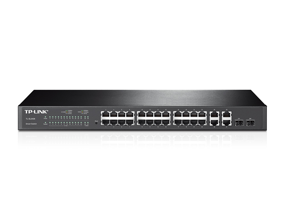 Коммутатор TP-Link TL-SL2428P, 24xLAN 100Mbps, 4xLAN 1Gbps, 2xCombo (1Gbps/SFP)