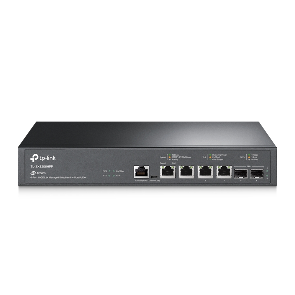 Коммутатор TP-Link TL-SX3206HPP, 4xPoE++, 2xSFP+ 10Gbps