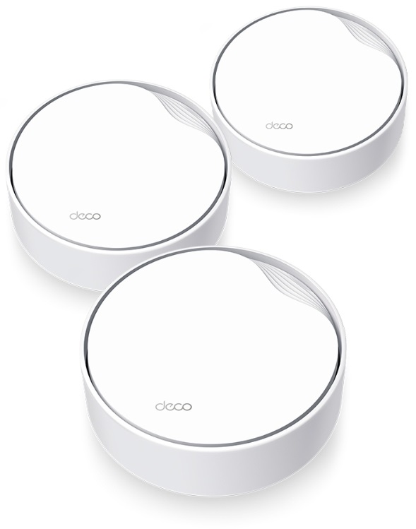 Точка доступа Wi-Fi TP-Link Deco X50-PoE (3-pack), 2.4/5GHz, 2976Mbps, 1xWAN/LAN 1Gbps, 1x2.5Gbps