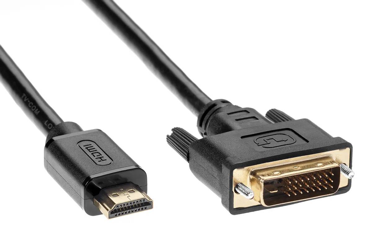 Кабель HDMI (19M) - DVI-D (25M), 3м, TV-Com LCG135E-3M, черный