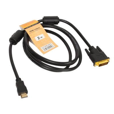 Кабель HDMI (19M) - DVI-D (25M), 2м, TV-Com LCG135F-2M
