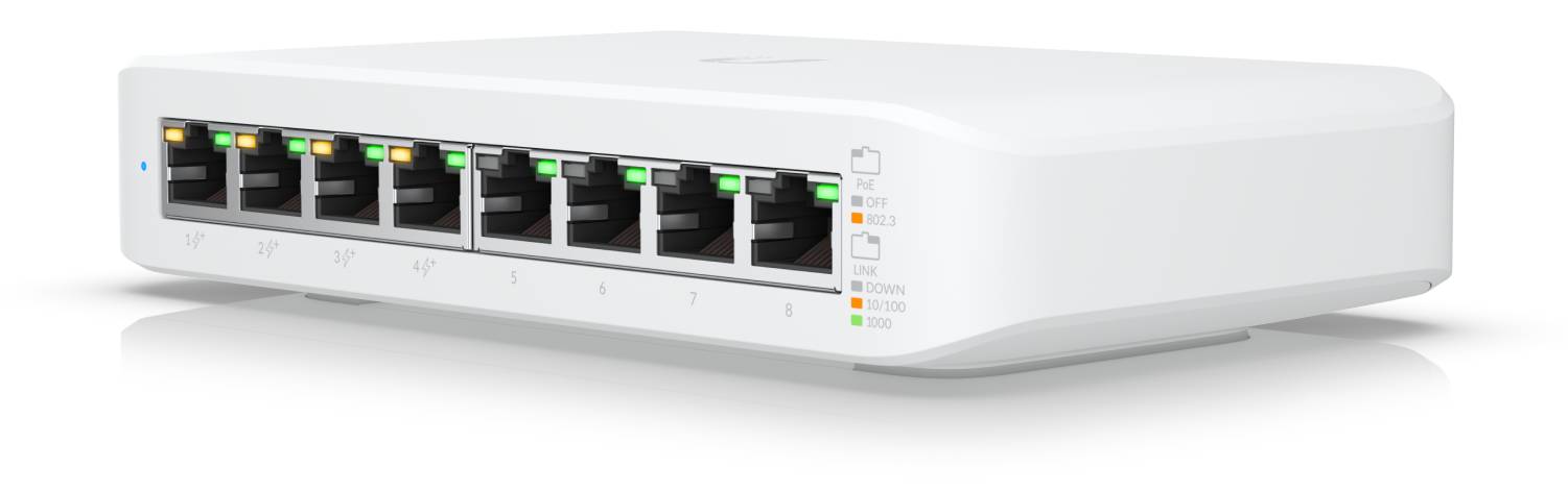 Коммутатор Ubiquiti UniFi Switch Lite 8 PoE USW-Lite-8-PoE, 8xLAN 1Gbps, PoE