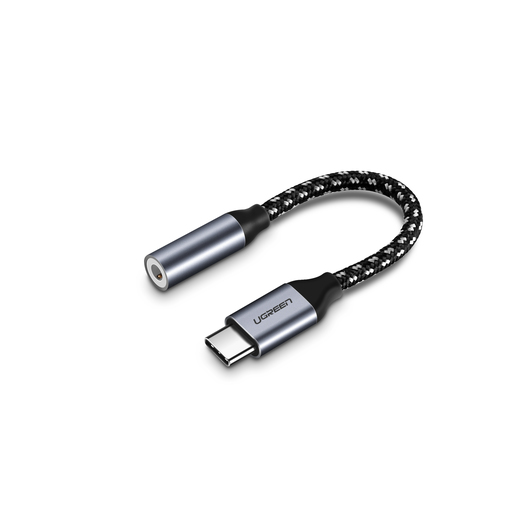 Кабель адаптер USB2.0 Type-C (M) - Jack3.5 (F), Ugreen AV142 30632, 0.1м, белый/серый/черный