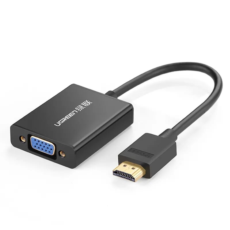 Кабель адаптер HDMI (M) - VGA + Jack3.5 + microUSB (F) Ugreen MM102 40233, черный