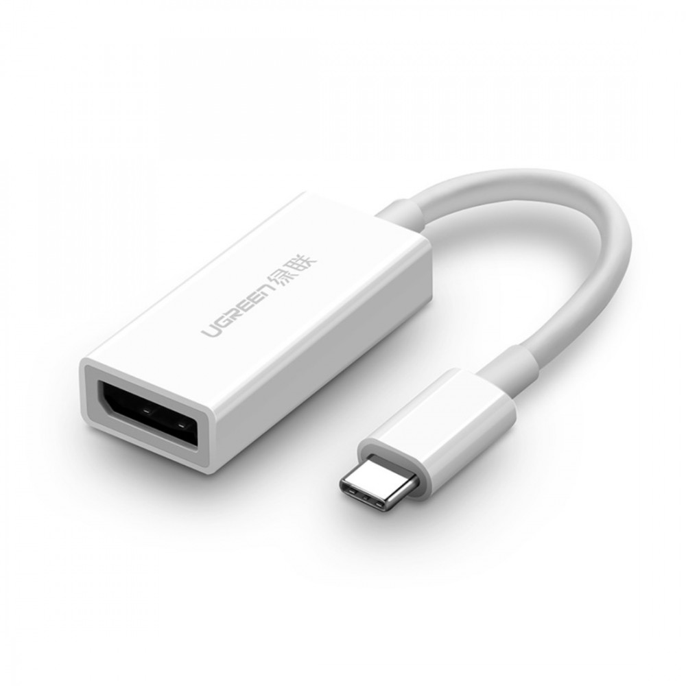 Кабель адаптер USB2.0 Type-C (M) - DP (F) Ugreen MM130 40372, White