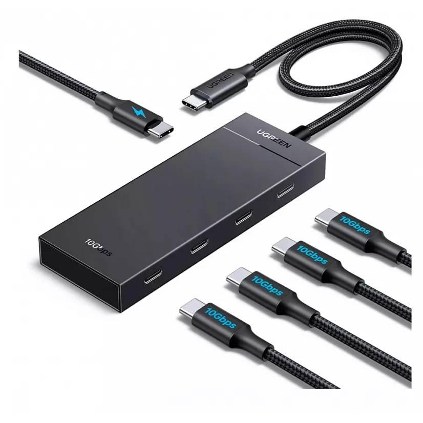 Разветвитель USB Ugreen CM806 55334, 4xUSB Type-C, черный