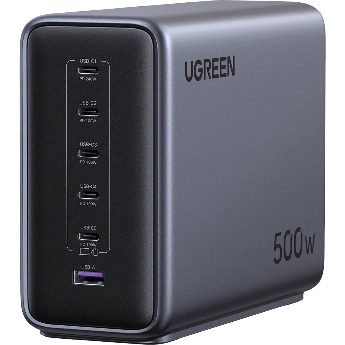 СЗУ Ugreen X759 55550B, Space Gray, USB Type-A, 5xUSB Type-C