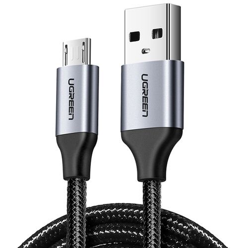 Кабель USB2.0 (M) - microUSB2.0 (M), 3м, Ugreen US290 60403, черный, оплетка