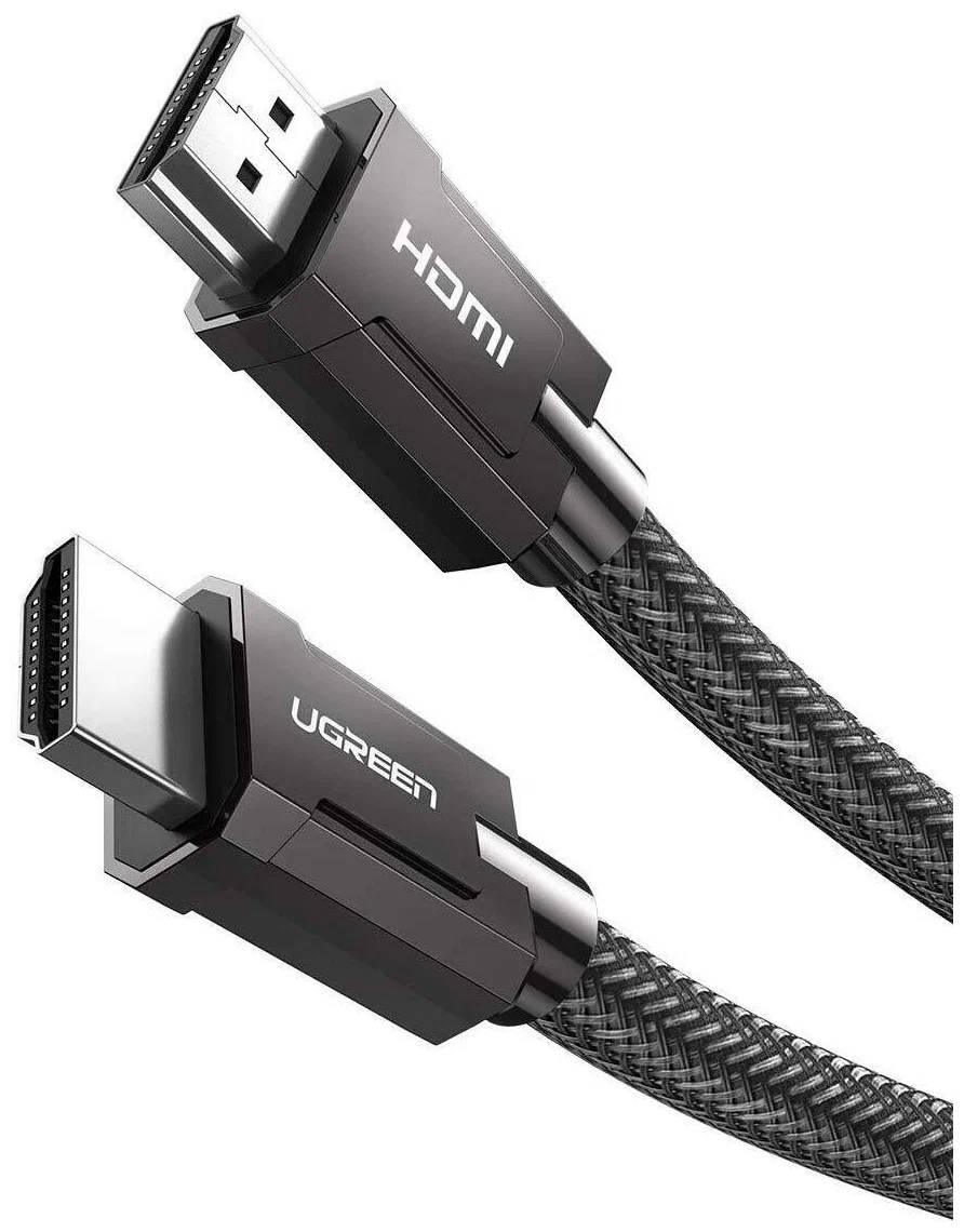 Кабель HDMI (19M) - HDMI (19M), 2м, Ugreen HD135 70321, Gray, оплетка