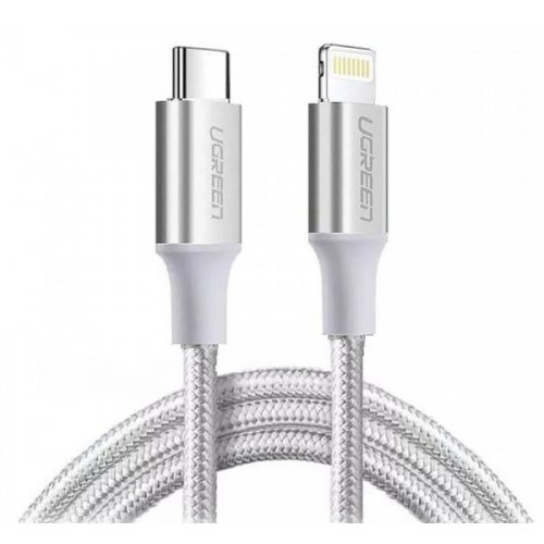 Кабель Lightning (M) - USB2.0 Type-C (M), 2м, Ugreen US304 70525, серебристый