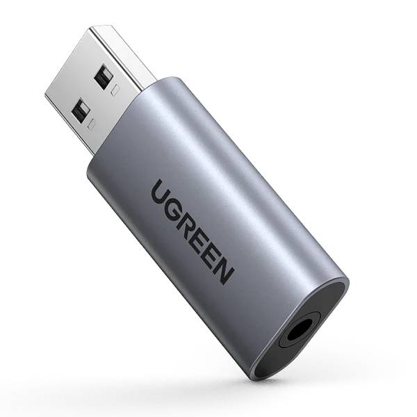 Переходник USB2.0 (M) - Jack3.5 (F) Ugreen СМ383 80864, серый