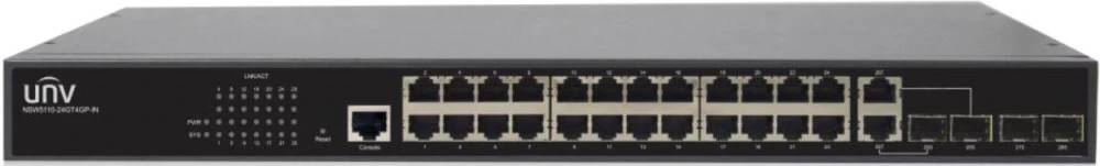 Коммутатор Uniview NSW5110-24GT4GP-IN, 24xLAN 1Gbps, 2xSFP