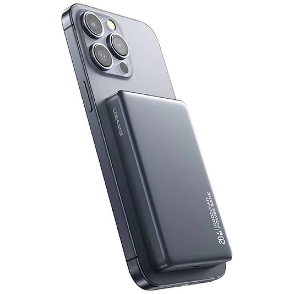 Внешний аккумулятор 10000мАч Usams CD242, 20W, Dark Gray (10KCD24201)