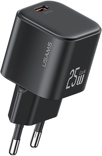Сетевое зарядное устройство Usams CC289 25W GaN, черный (CC289TC01)