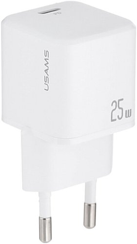 Сетевое зарядное устройство Usams CC289 25W GaN, белый (CC289TC02)