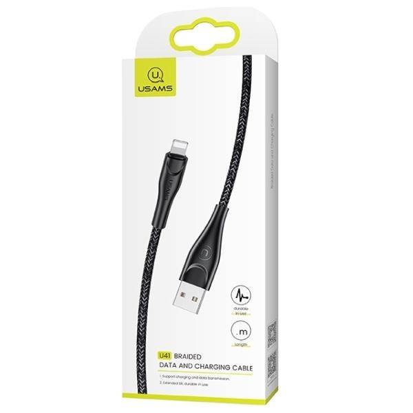 Кабель Lightning (M) - USB2.0 (M), 1м, Usams U41 SJ391USB01, черный