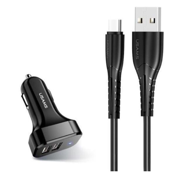 АЗУ Usams US-CC087 NTU35TC13TZ, 2xUSB, 2.1A +кабель Type C