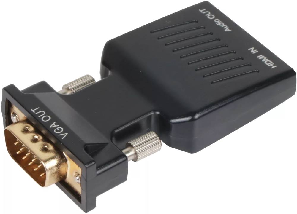 Переходник VGA (M) - HDMI (F) + Jack3.5, VCOM CA336A, Black