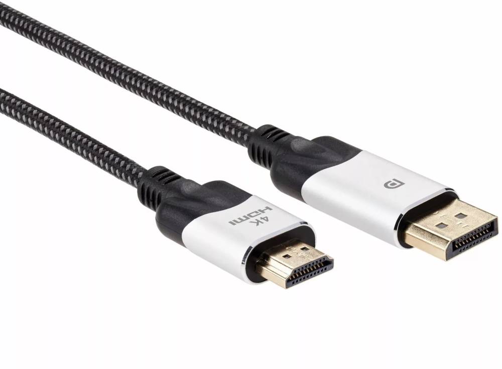 Кабель DP (20M) - HDMI (19M), 1.8м, VCOM CG608M-1.8M, черный