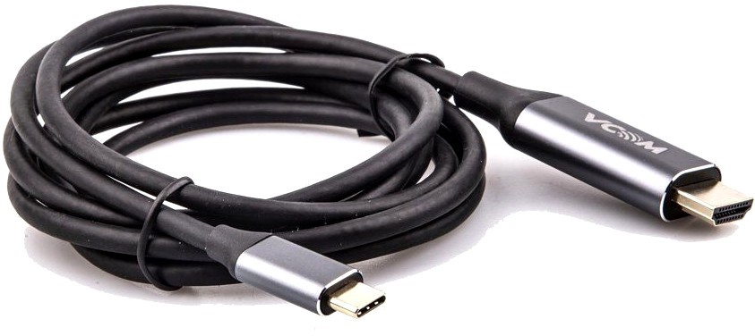 Кабель HDMI (19M) - USB2.0 Type-C (M), 1.8м, Vcom CU423MC-1.8M, Black