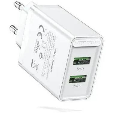СЗУ Vention FBAW0-EU, белый, 2xUSB, 18W