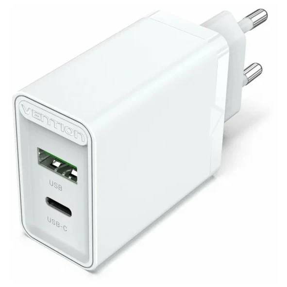 СЗУ Vention FBBW0-EU, белый, USB, USB Type-C, 20W
