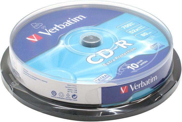 CD-R disk 52x/700Mb Verbatim 10шт на шпинделе 43437