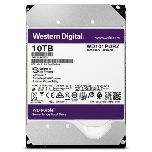 10Tb WD Purple WD102PURZ, 7200rpm, 3.5", SATA III, 256Mb