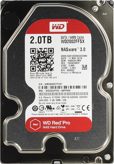 2Tb WD Red Pro WD2002FFSX, 7200rpm, 3.5", SATA III, 64Mb