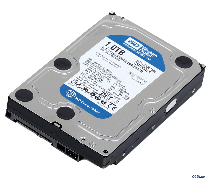 1000Gb WesternDigital Caviar Blue, WD10EALX, 7200rpm, SATA III, 32Mb