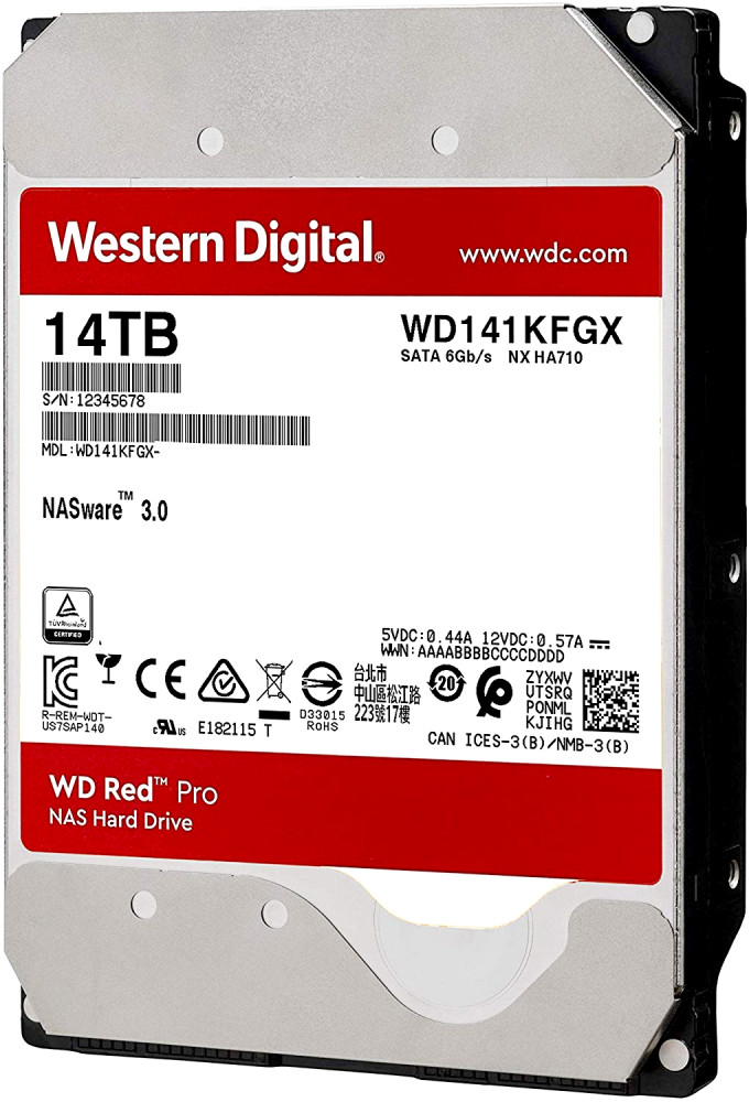 14Tb WD Red Pro WD141KFGX, 7200rpm, 3.5", SATA III, 512Mb