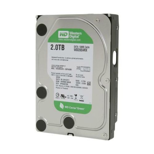2000Gb WesternDigital Caviar Green WD20EARX, IntelliPower, SATA III, 64Mb