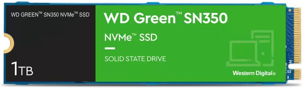 1Tb SSD WD Green SN350 WDS100T3G0C, (3200/2500), NVMe M.2
