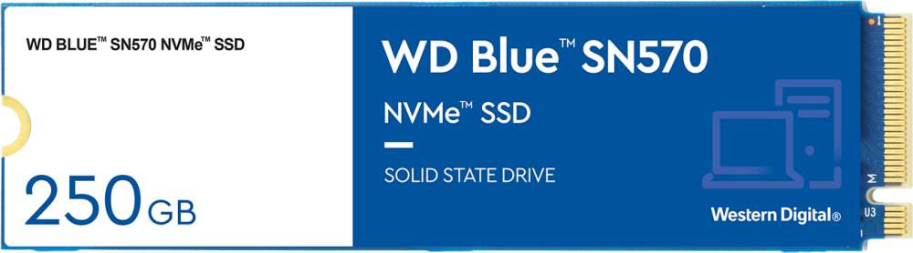 250Gb SSD WD Blue SN570 WDS250G3B0C, (3300/1200), NVMe M.2