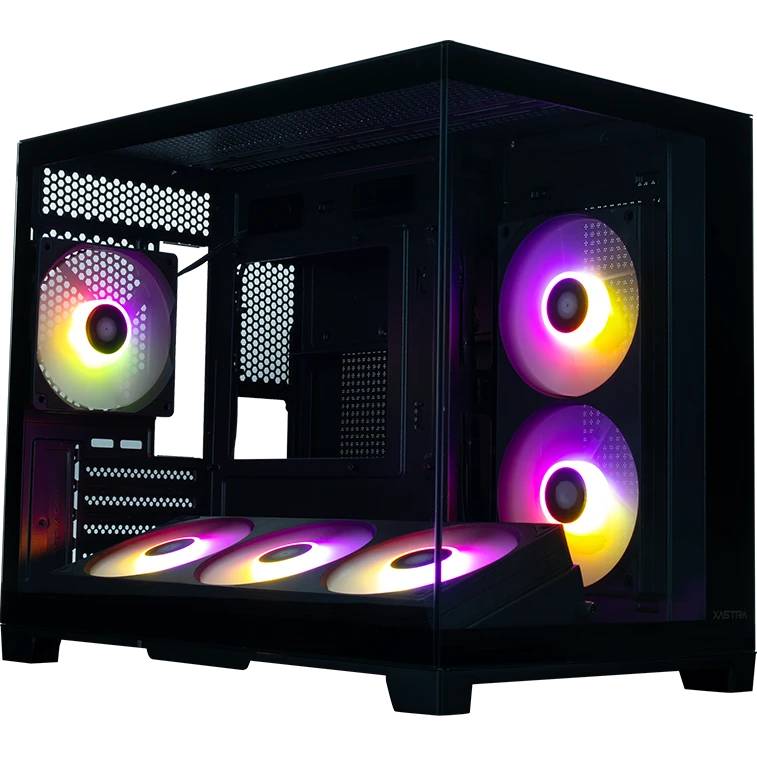 Корпус XASTRA QW500M 6ARGB-FC-C6-UC Black (QW500M-1FA36A-1FA24A-1FC12A-C6-UC), без БП, mATX