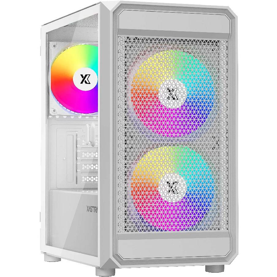 Корпус XASTRA A303M 3ARGB White (A303M-2FC14A-1FC12A-D-WH), без БП, mATX