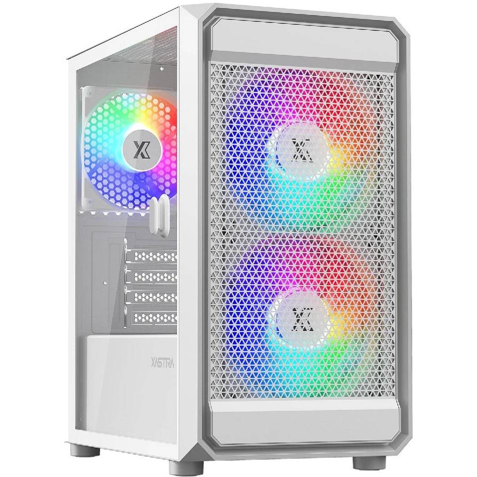 Корпус XASTRA A303M 3FRGB White (A303M-2FC14F-1FC12F-D-WH), без БП, mATX