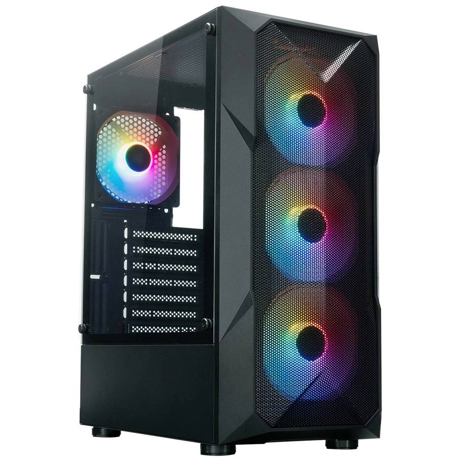 Корпус XASTRA A304 4FRGB Black (A304-4FC12F), без БП, ATX