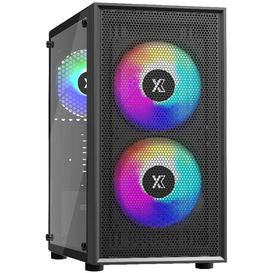 Корпус XASTRA A305M 3FRGB Black (A305M-2FC14F-1FC12F), без БП, mATX