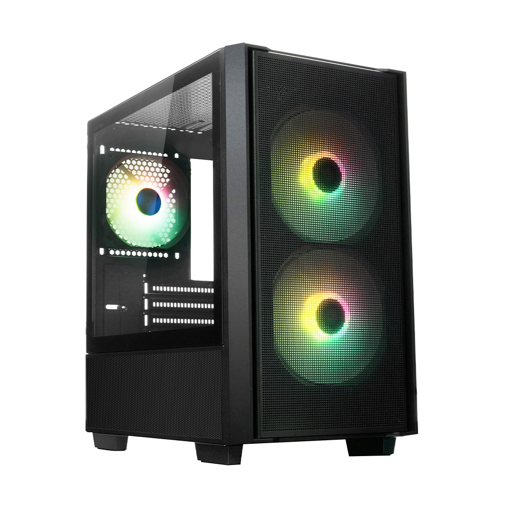 Корпус XASTRA A400M 3ARGB-C6, Black (A400M-2FC14A-1FC12A-C6), без БП, mATX