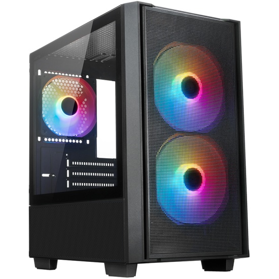 Корпус XASTRA A400M 3FRGB, Black (A400M-2FC14F-1FC12F), без БП, mATX