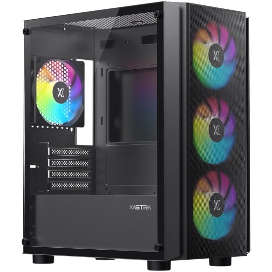 Корпус XASTRA A402M 4ARGB Black (A402M-4FC12A-BK), без БП, mATX