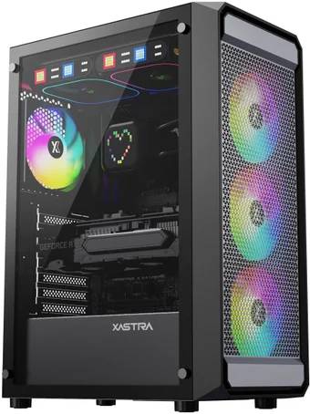 Корпус XASTRA A403 4FRGB Black (A403-4FC12F), без БП, ATX