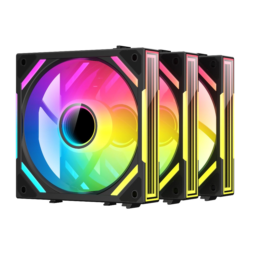 Вентилятор 12x12см XASTRA FS120B ARGB Reverse triple pack (FS120-3BA-SRX-GL), 3шт