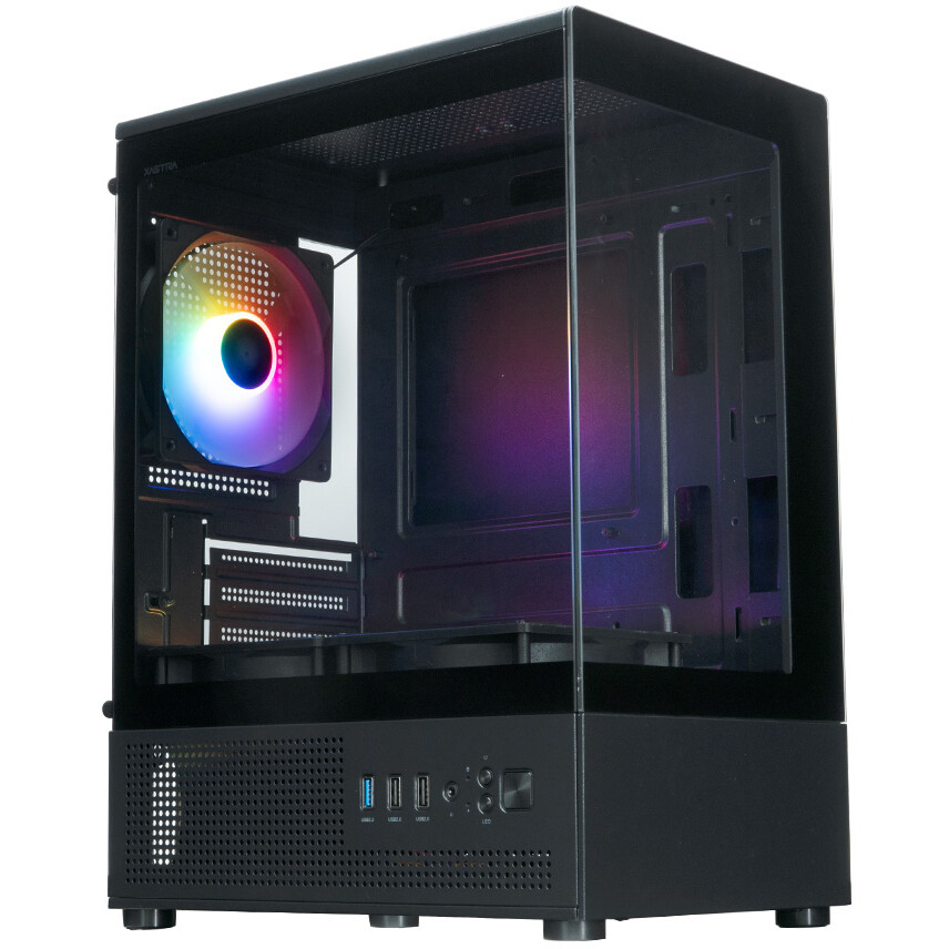 Корпус XASTRA Q300M 3FRGB Black (Q300M-3FC12F), без БП, mATX