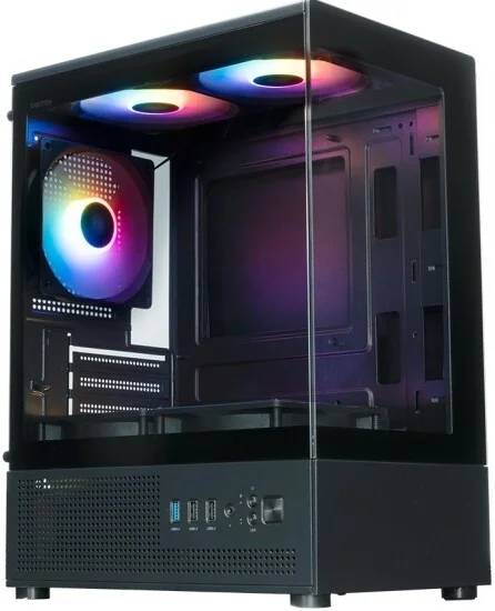 Корпус XASTRA Q300M 5FRGB Black (Q300M-5FC12F), без БП, mATX