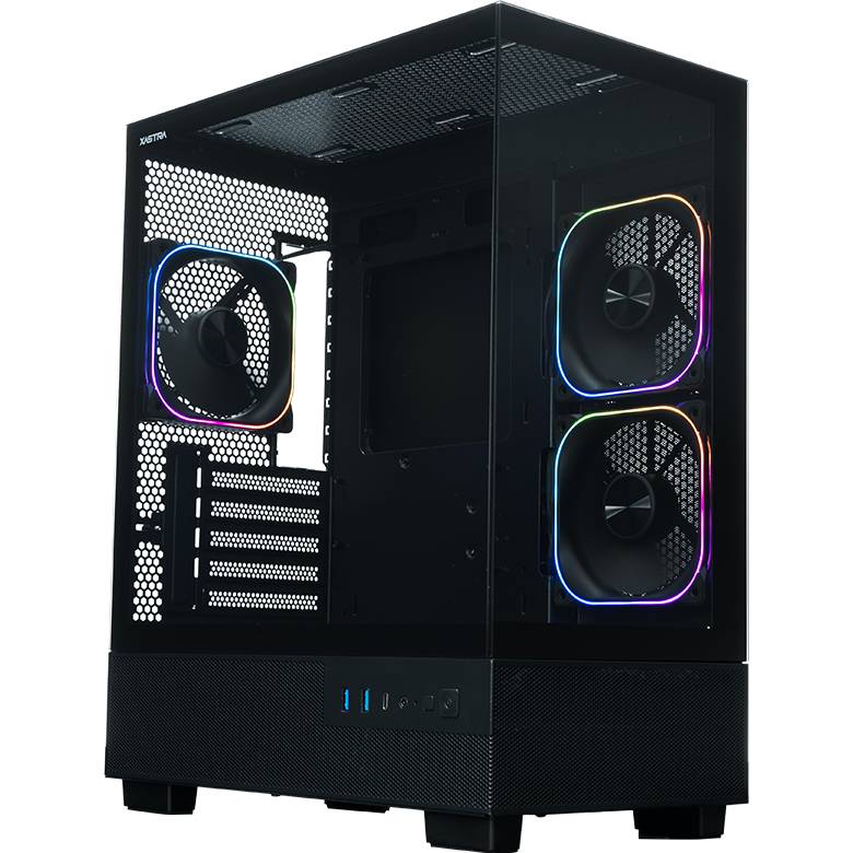 Корпус XASTRA Q400M 3ARGB-FG-C6-UC Black (Q400M-3FG12A-C6-UC), без БП, mATX