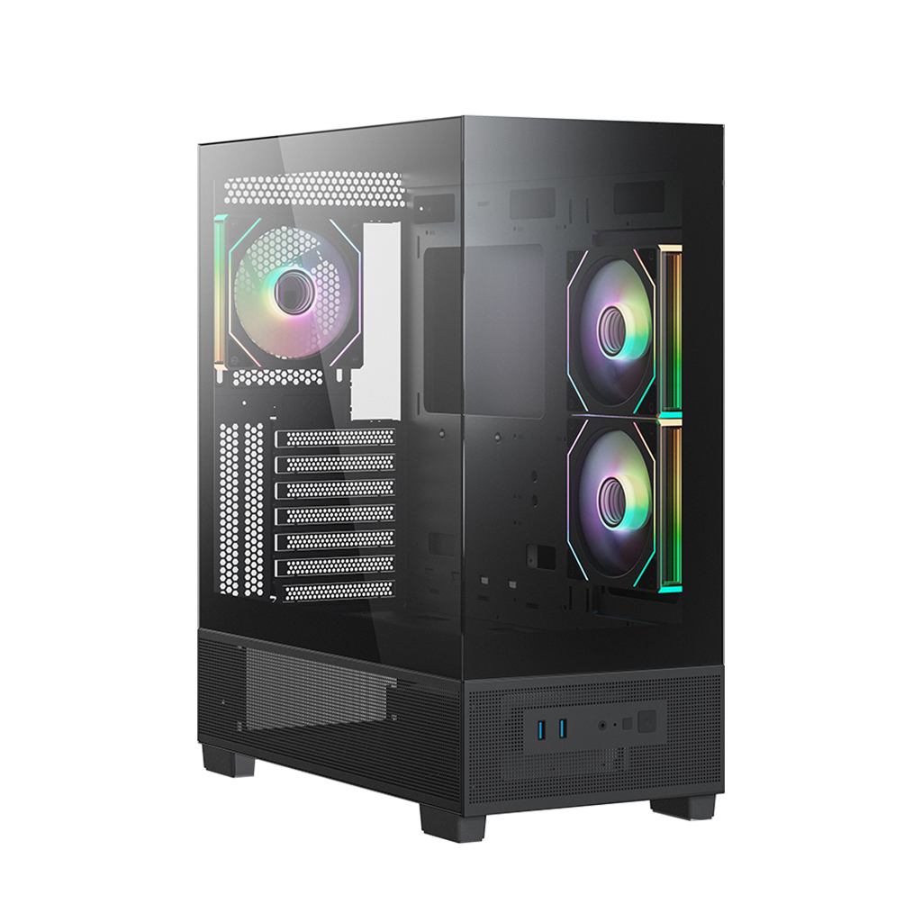 Корпус XASTRA Q500 3ARGB Black (Q500-3FM12A-C10), без БП, E-ATX